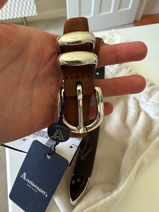 NWT Anderson’s brown suede belt, size 80 main image 4